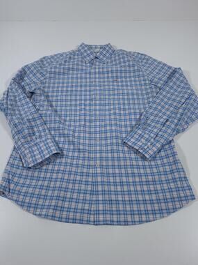 Southern Tide Shirt Mens M Blue Plaid Intercoastal L/S Button Down Stretch